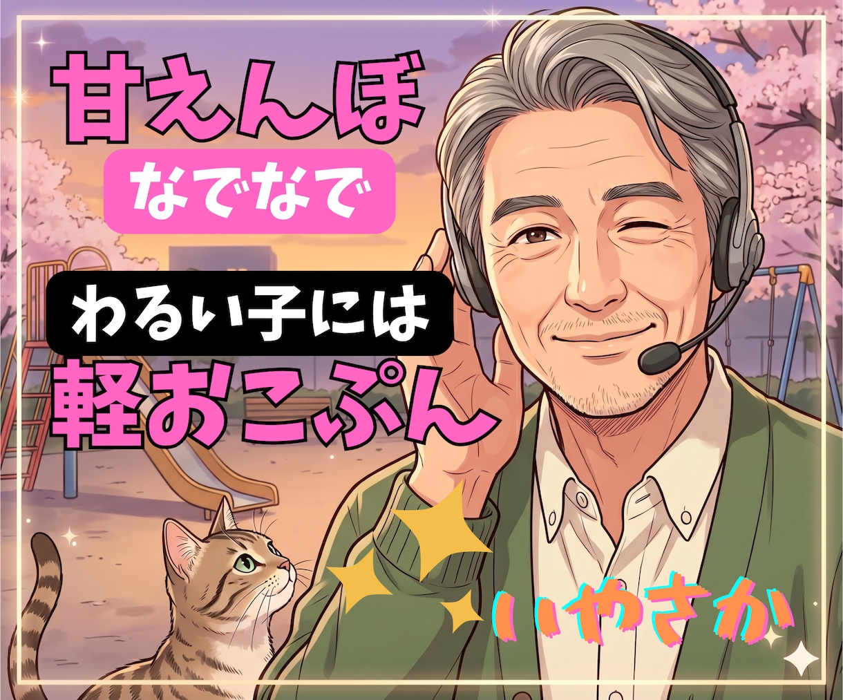 甘えんぼさんおいで☘️優しく叱ってなでなでします パパの優しい声でイイコイイコ♥️わるい子には軽おこぷん❎ イメージ1