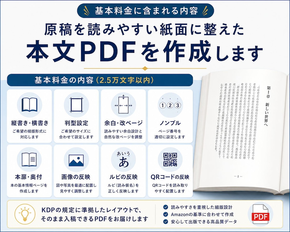 Kindle電子書籍をペーパーバックPDFにします 販売実績130件超｜印刷を考えた読みやすい紙面に仕上げます イメージ3