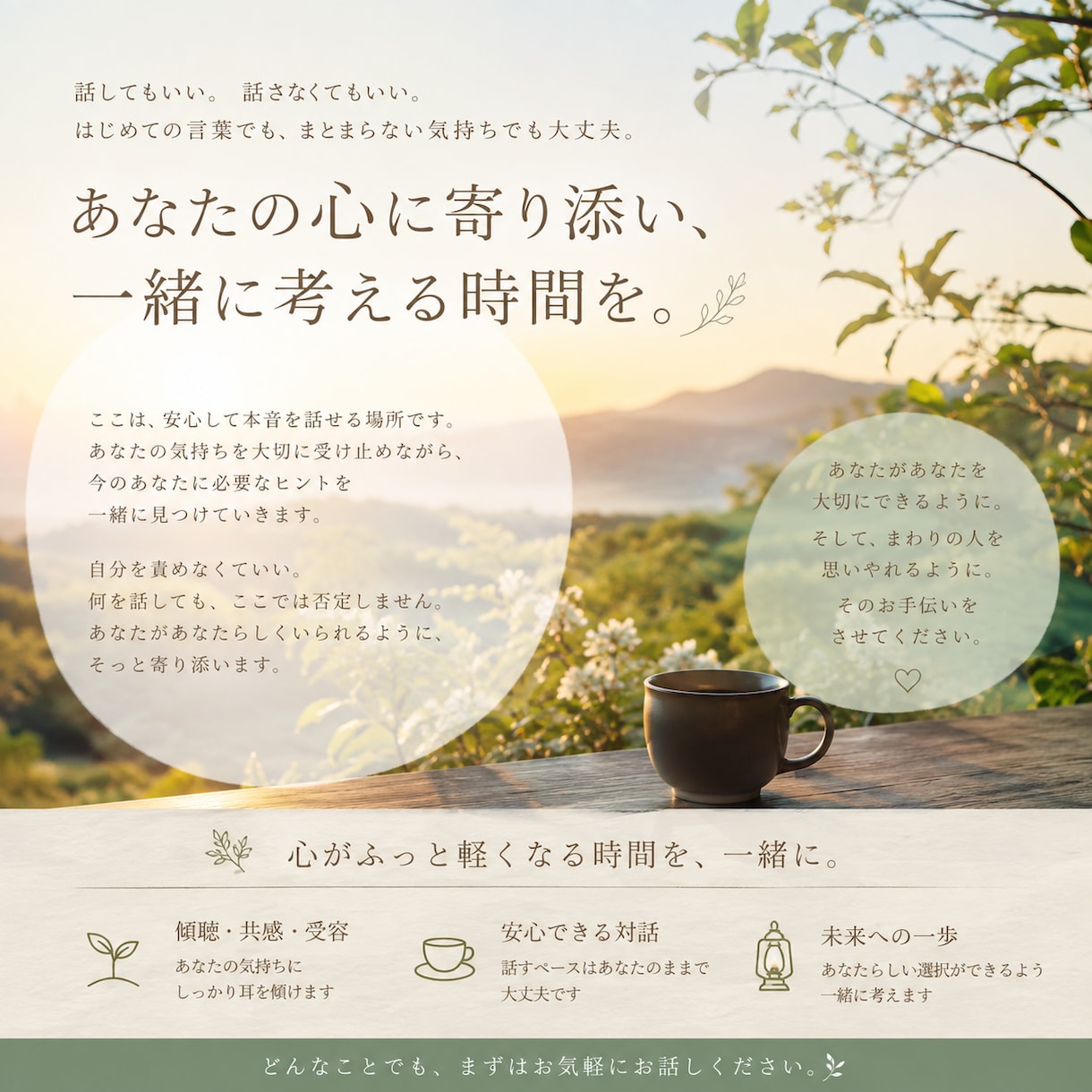 対話室｜あなたの輪郭を一緒に見つける時間になります あなたの中にある答えを、一緒に見つける イメージ1