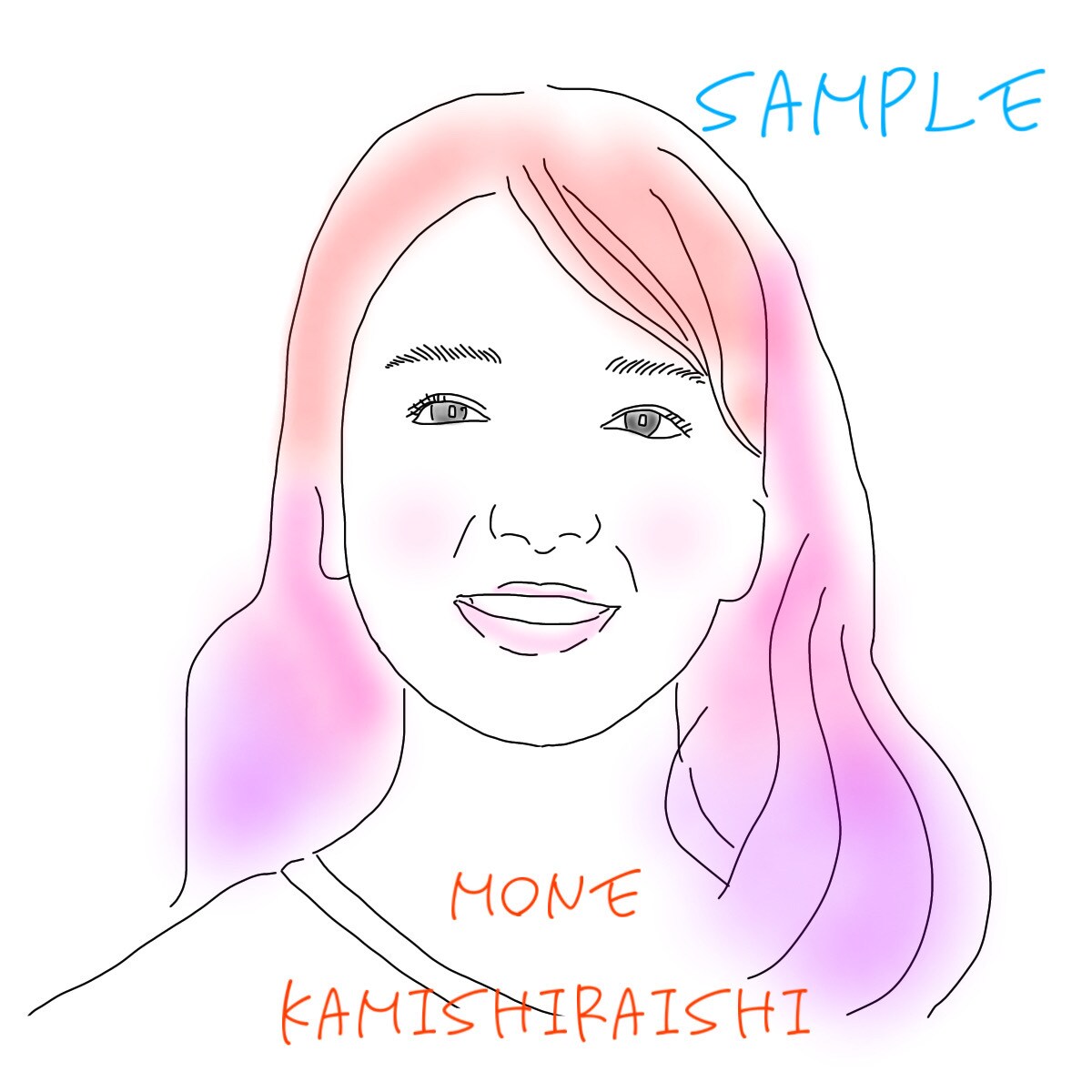 カラフル水彩⭐️ゆるふわ美人アイコン描きます 出品者さん占い師さんにもオススメ❤️選べる好きな色とラメ加工 イメージ3