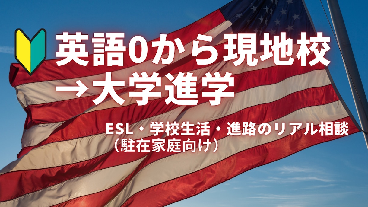 英語が不安でも大丈夫？現地校のリアルお答えします 英語力0から現地校、進学決定まで、実体験ベースでお話しします イメージ1
