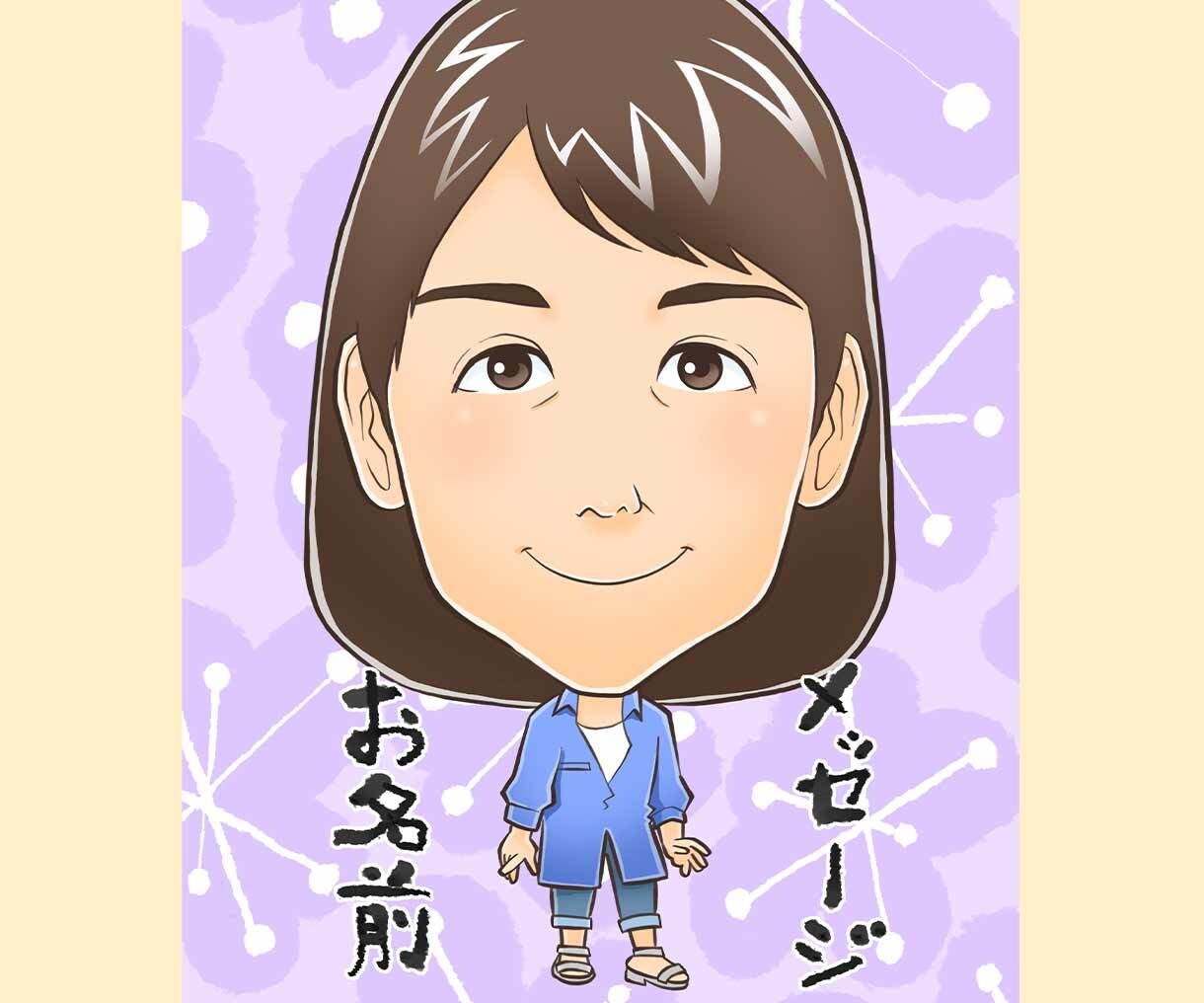 リアル目な絵柄の楽しい似顔絵を描きます 文字入れ・背景付き(無料)であなただけの貴重な似顔絵 イメージ7