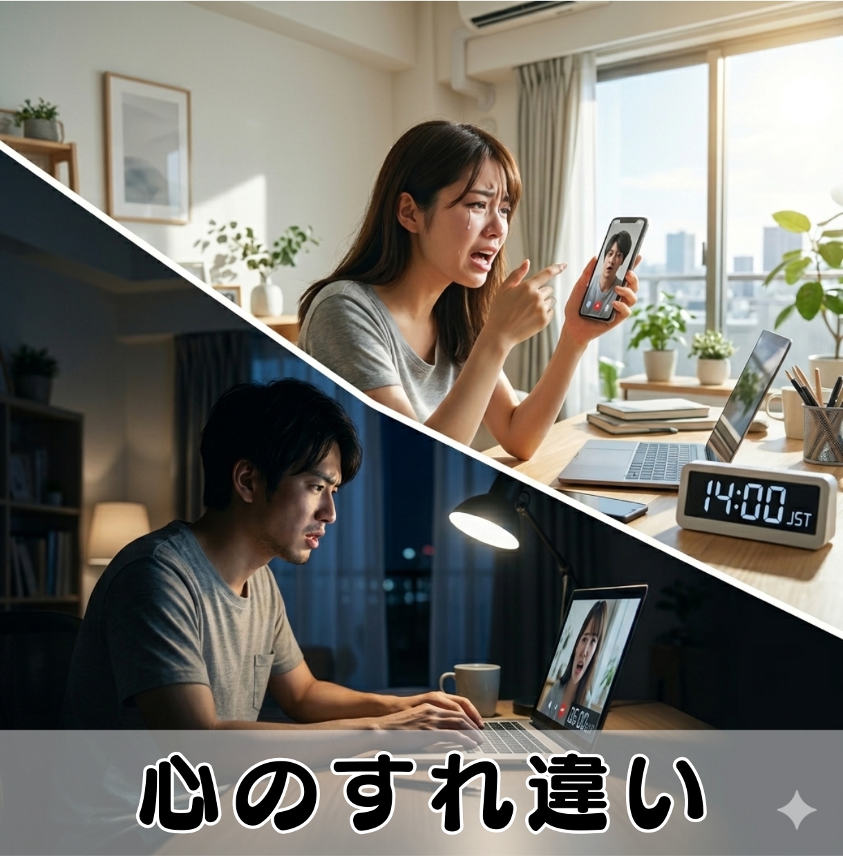 遠距離恋愛の寂しさや不安、複雑な心境何でも聞きます 揺れる心を優しく整え、せつない恋の気持ちと辛さを受け止めます イメージ4