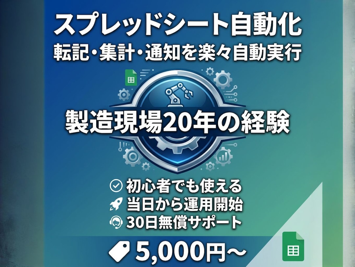 スプレッドシートの面倒な作業を自動化します 通知・集計・カレンダー連携までお任せください イメージ3