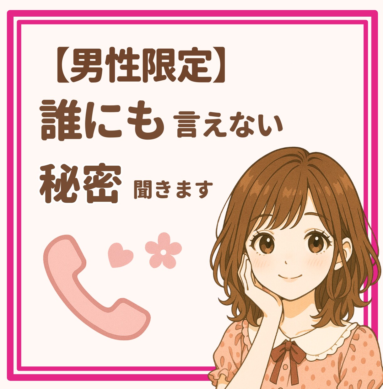 甘えんぼ癒しボイスで秘密のお話聞きます 人には言えない悩みや秘密も安心してお話しください。 イメージ1