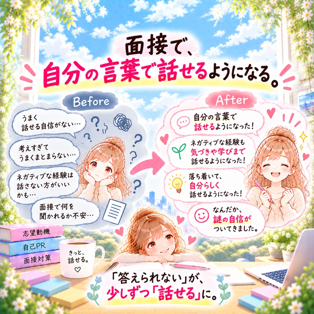 面接が苦手な方へ｜回答整理・模擬面接まで対策します 丸暗記では話せない。深掘りが怖い。自分の言葉で話せる面接へ イメージ8
