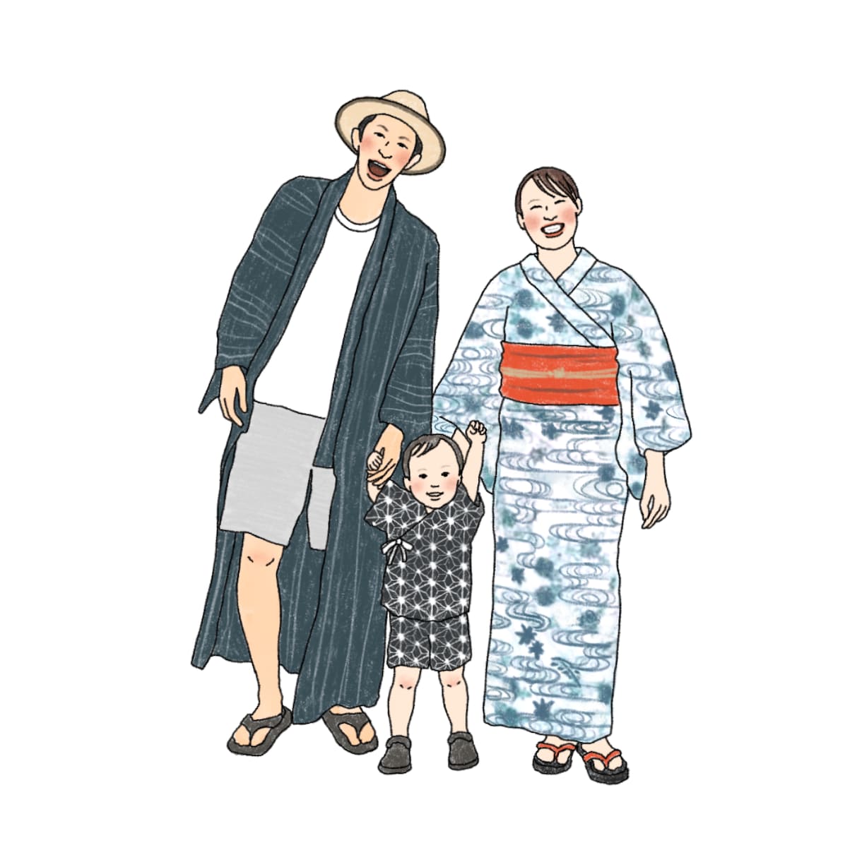 お写真を元にご家族の似顔絵を1枚のイラストにします 還暦祝い、結婚祝い、ご家族やご友人へのプレゼントに最適です。 イメージ2