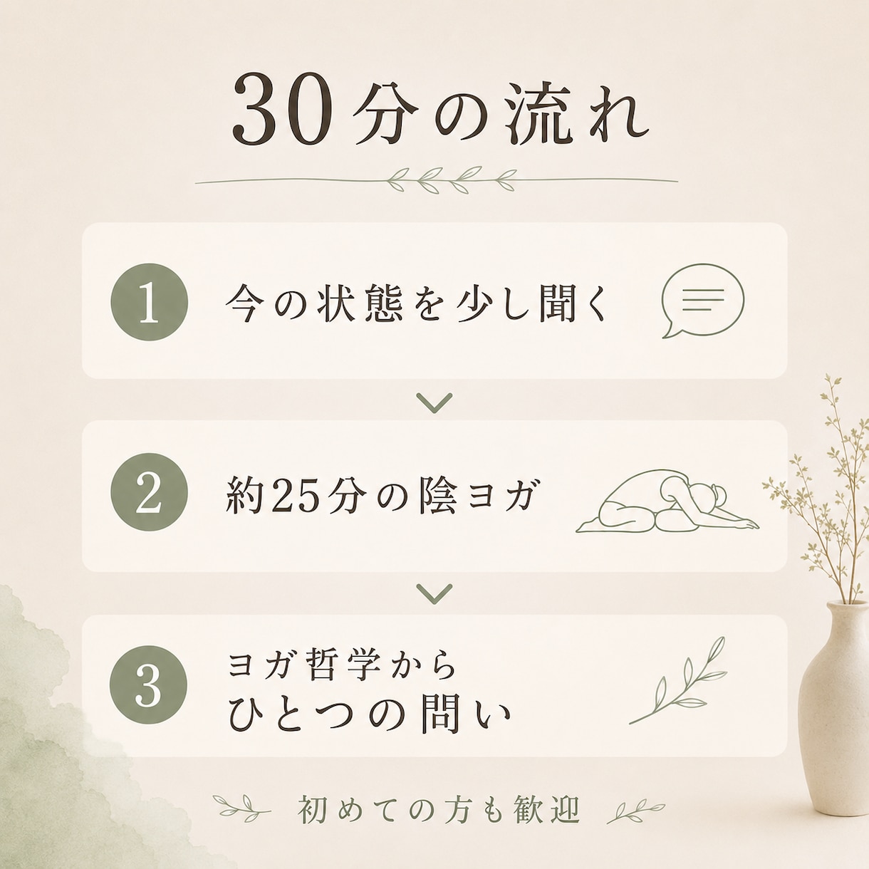考えすぎた頭を25分の陰ヨガで休めますます 頭が働き続ける日に、静かな動きとひとつの問いを イメージ3