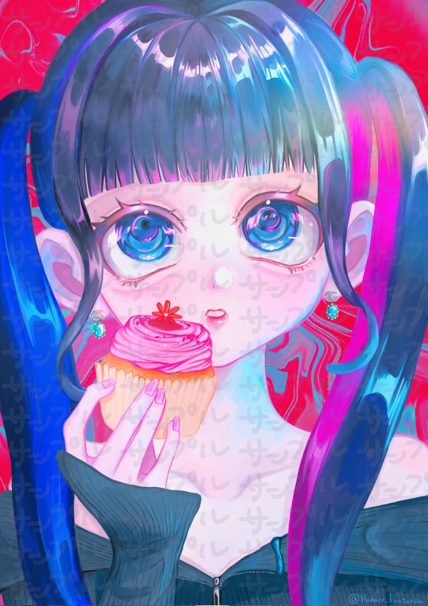 彩度高め・病みかわいい個性派SNSアイコン描きます 相談のみ可能！お気軽にDMにてご相談ください イメージ5