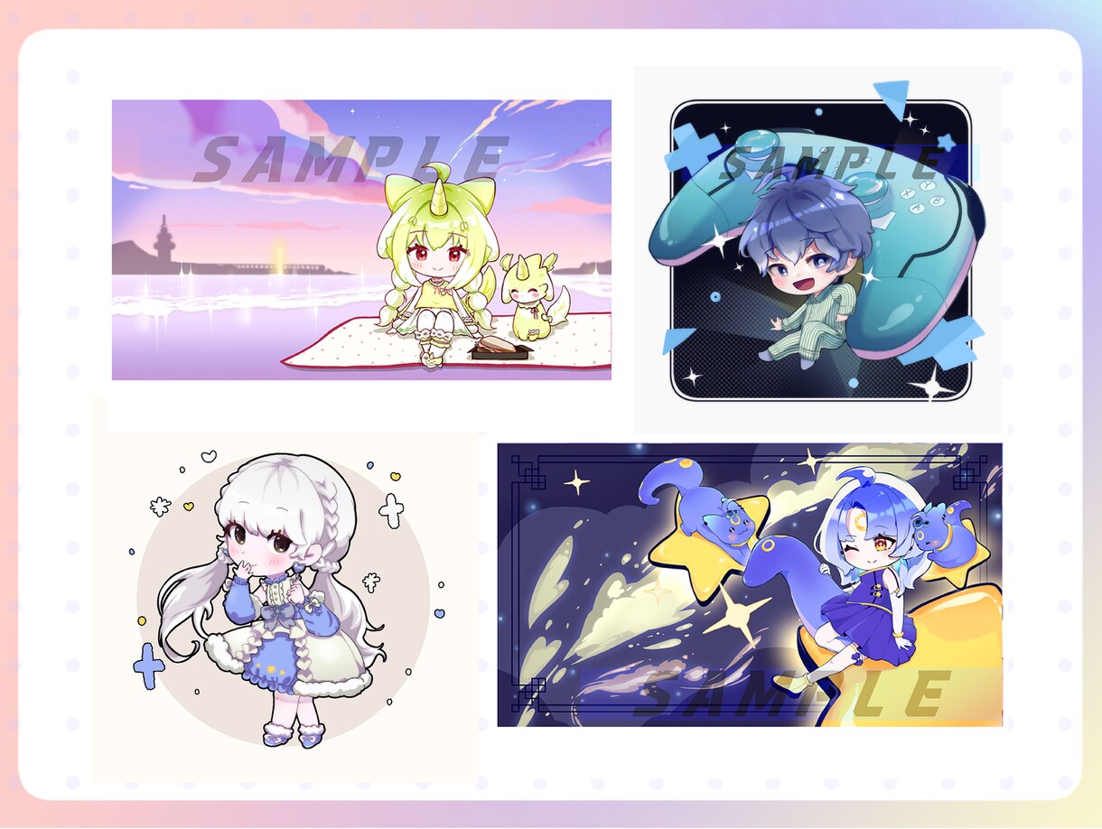 2日締め切り! ミニキャラクターイラスト制作します SD / MD ぽかぽかかわいいキャラクター イメージ4