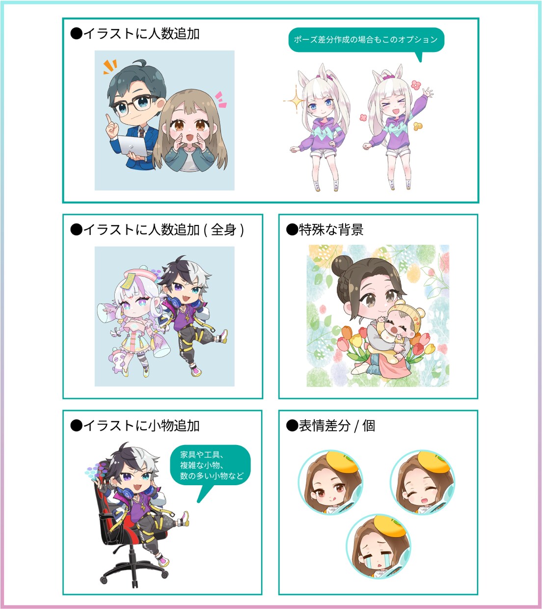 商用OK！ちびキャライラストお描きします SNS/ブログアイコン/動画などに！お気軽にご相談ください。 イメージ5