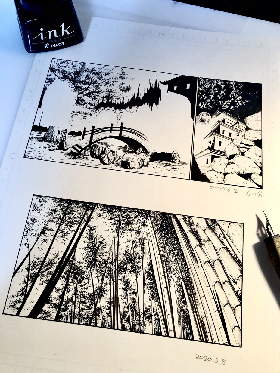 漫画の背景アシスタント承ります アナログ作画でスキャンしたデータを納品致します イメージ6