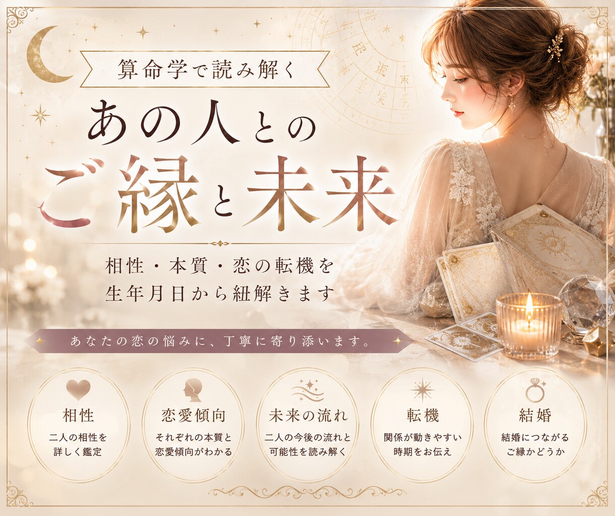 算命学であの人とのご縁と未来を読み解きます この恋に未来はある？相性・ご縁・転機を鑑定 イメージ1