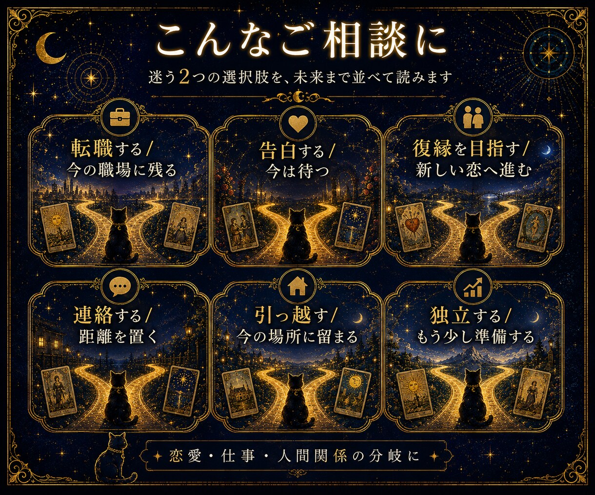 迷う二つの道、その先の未来を深く読み解きます もし、二つの未来が見えたなら？選ぶ前にAとBのその先を。 イメージ3