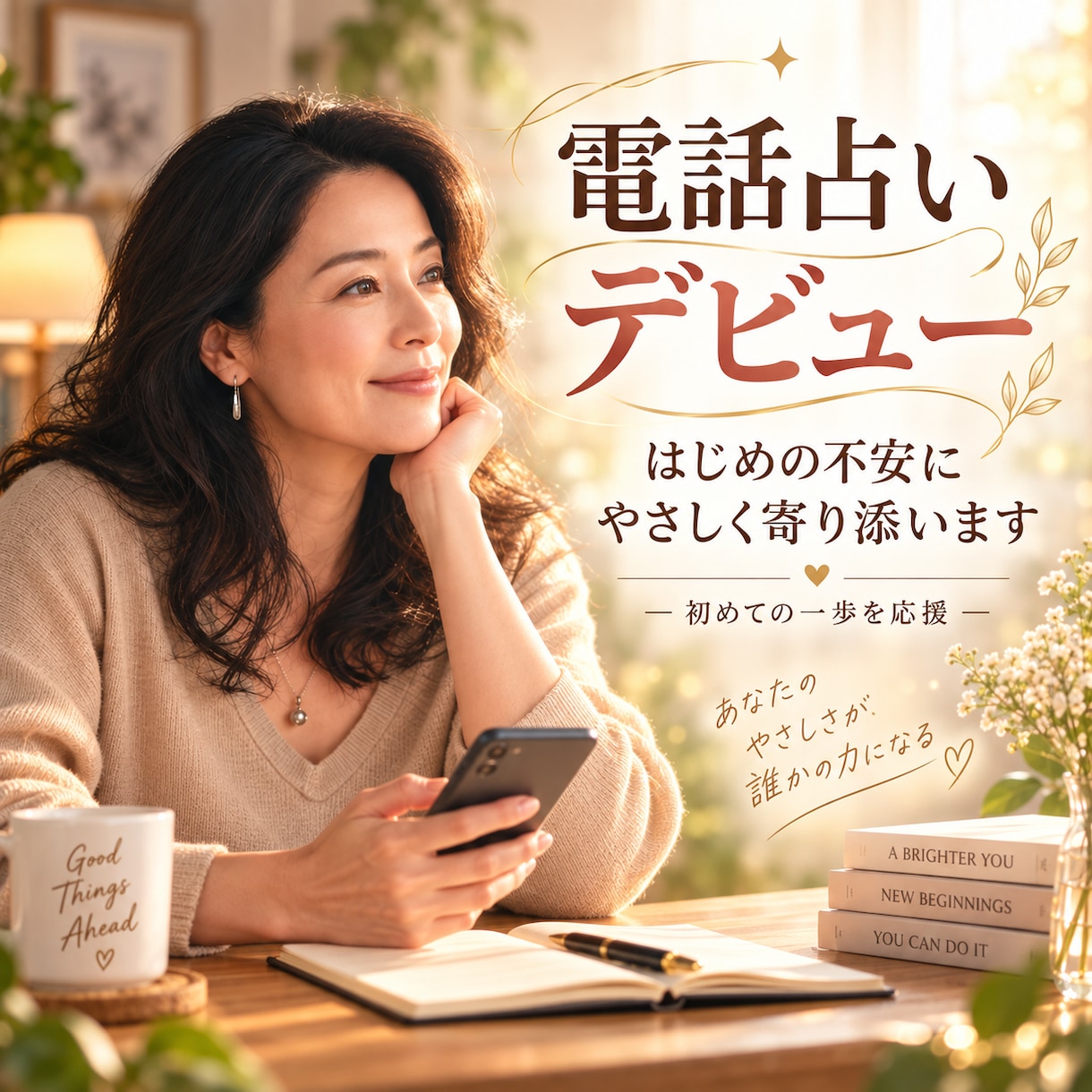 電話占いデビューの0→1をそっと応援します 私も最初は不安でした。怖さや疑問を何でも聞かせてください イメージ1