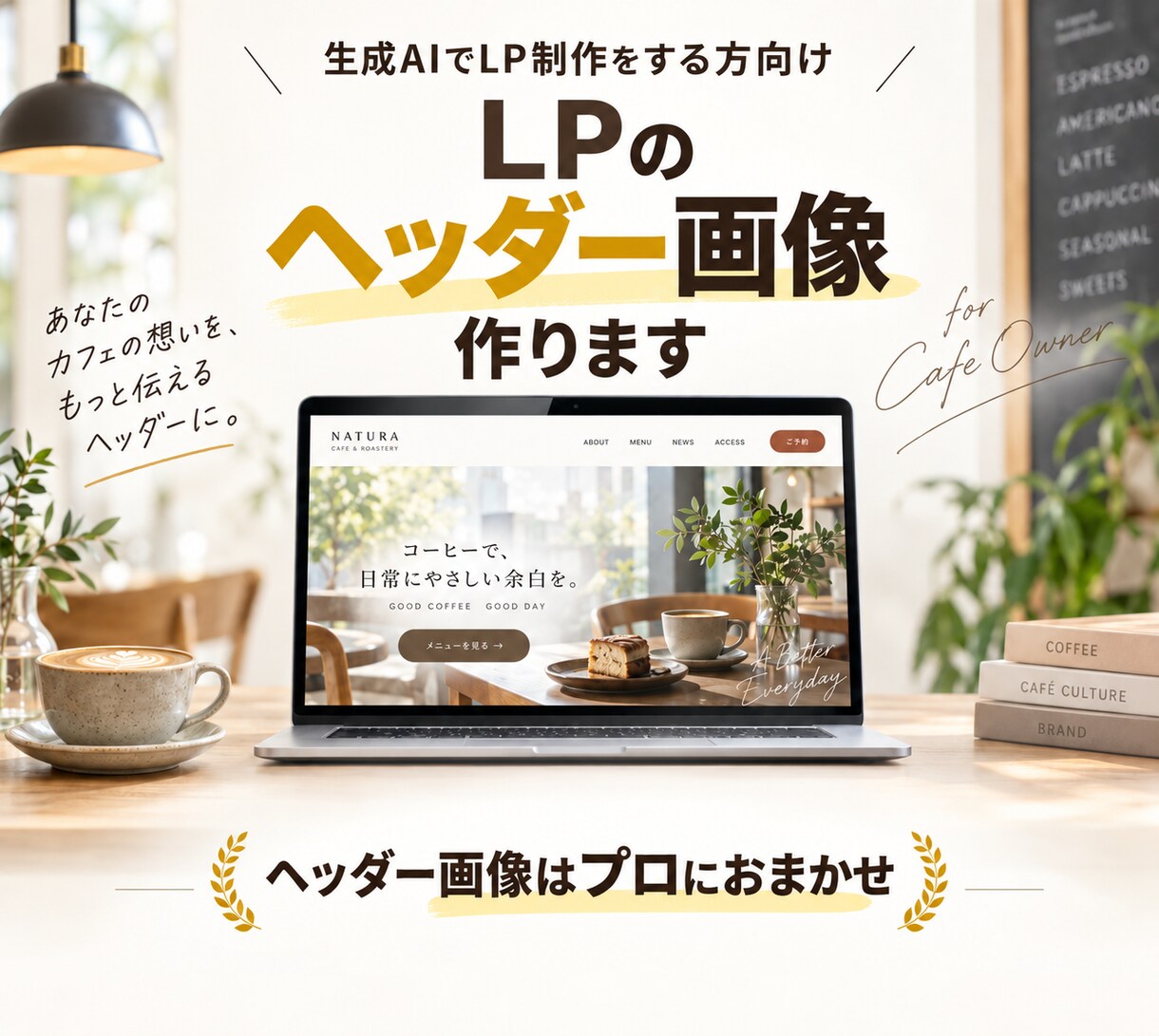 LPのヘッダー画像作ります [生成AIでLP制作をする方向け]ヘッダーで仕上がりUP！ イメージ1