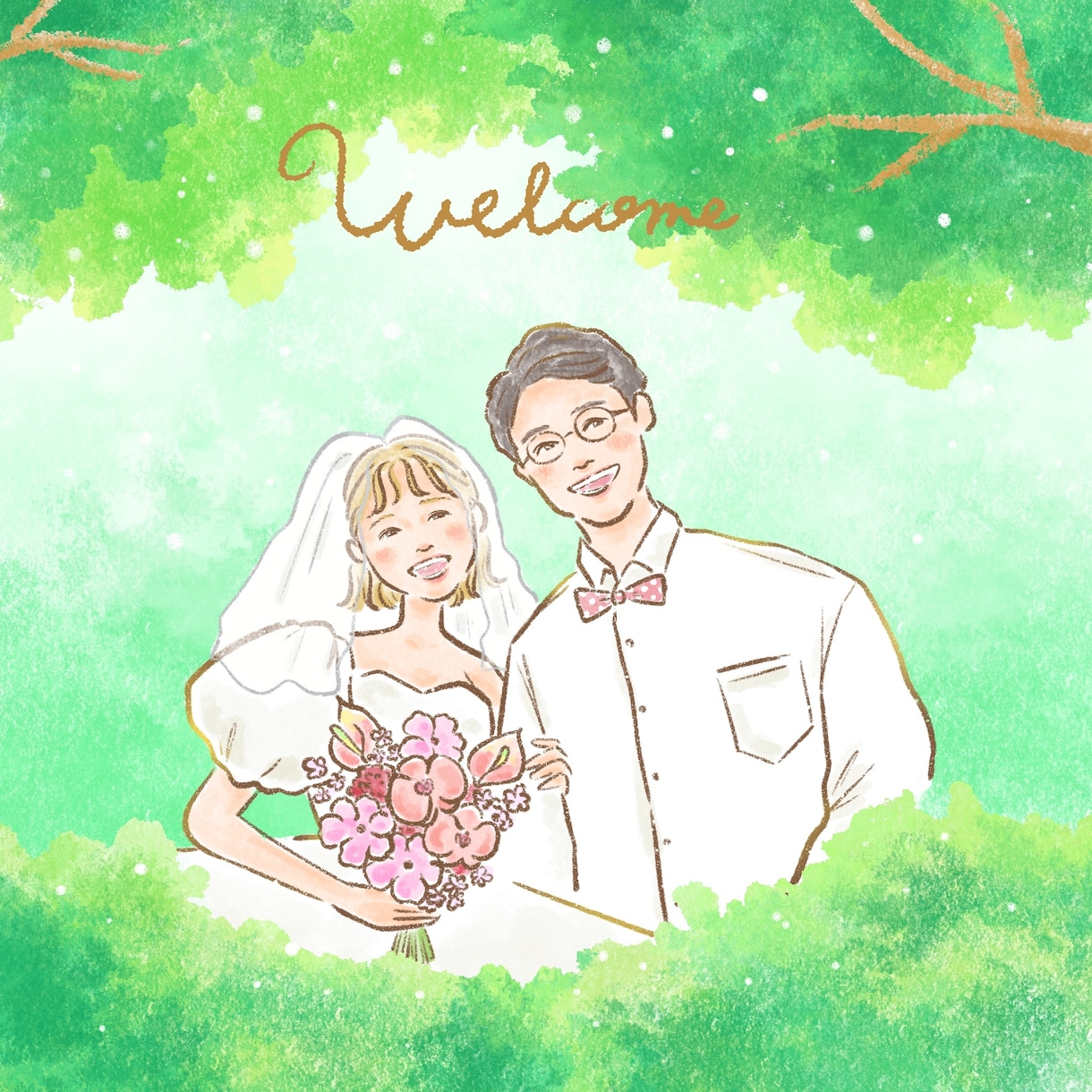 柔らかく暖かい雰囲気の似顔絵をお描きします 大切な方へのプレゼントや記念日などに！心がほぐれるイラスト♪ イメージ7