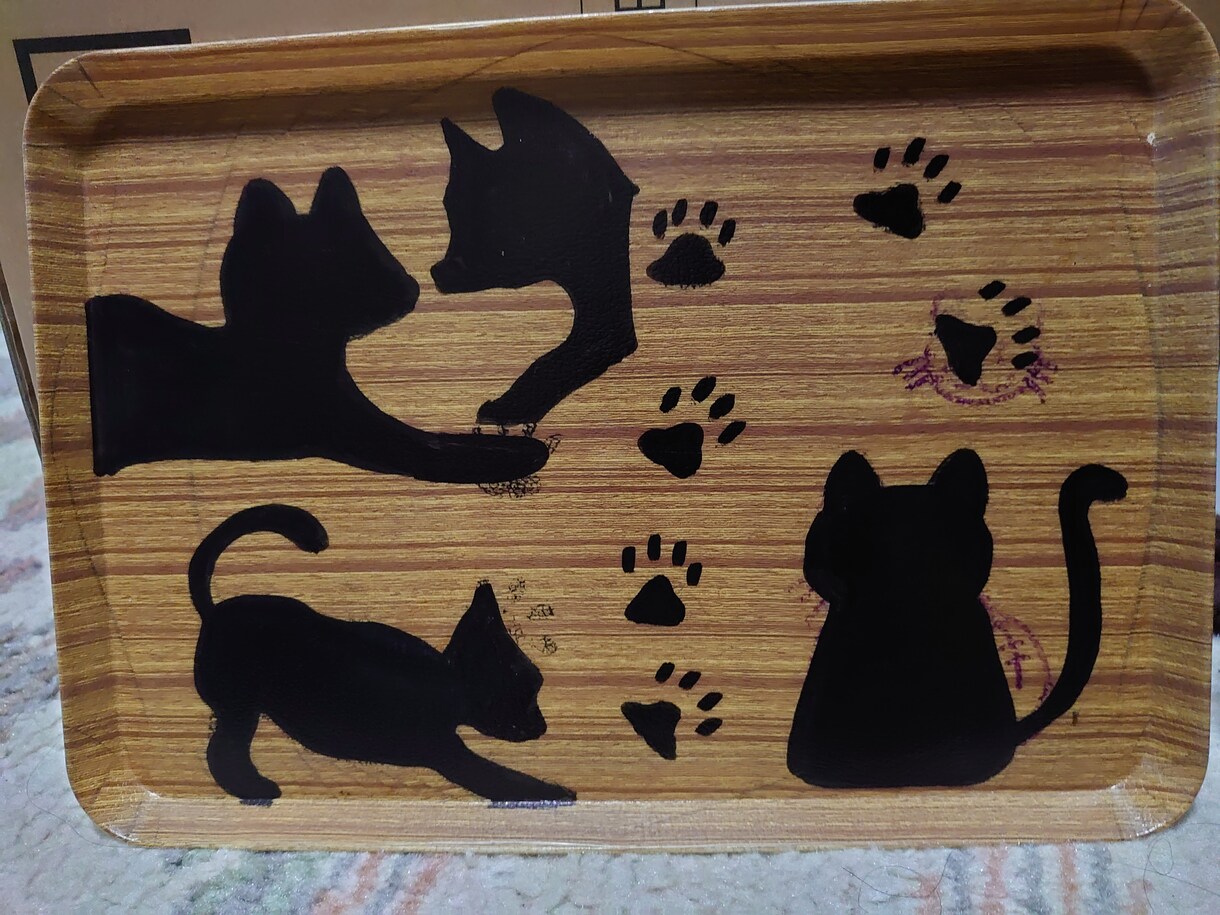 猫のシルエットのイラストを描きます キャットシルエットを描きます。 イメージ1