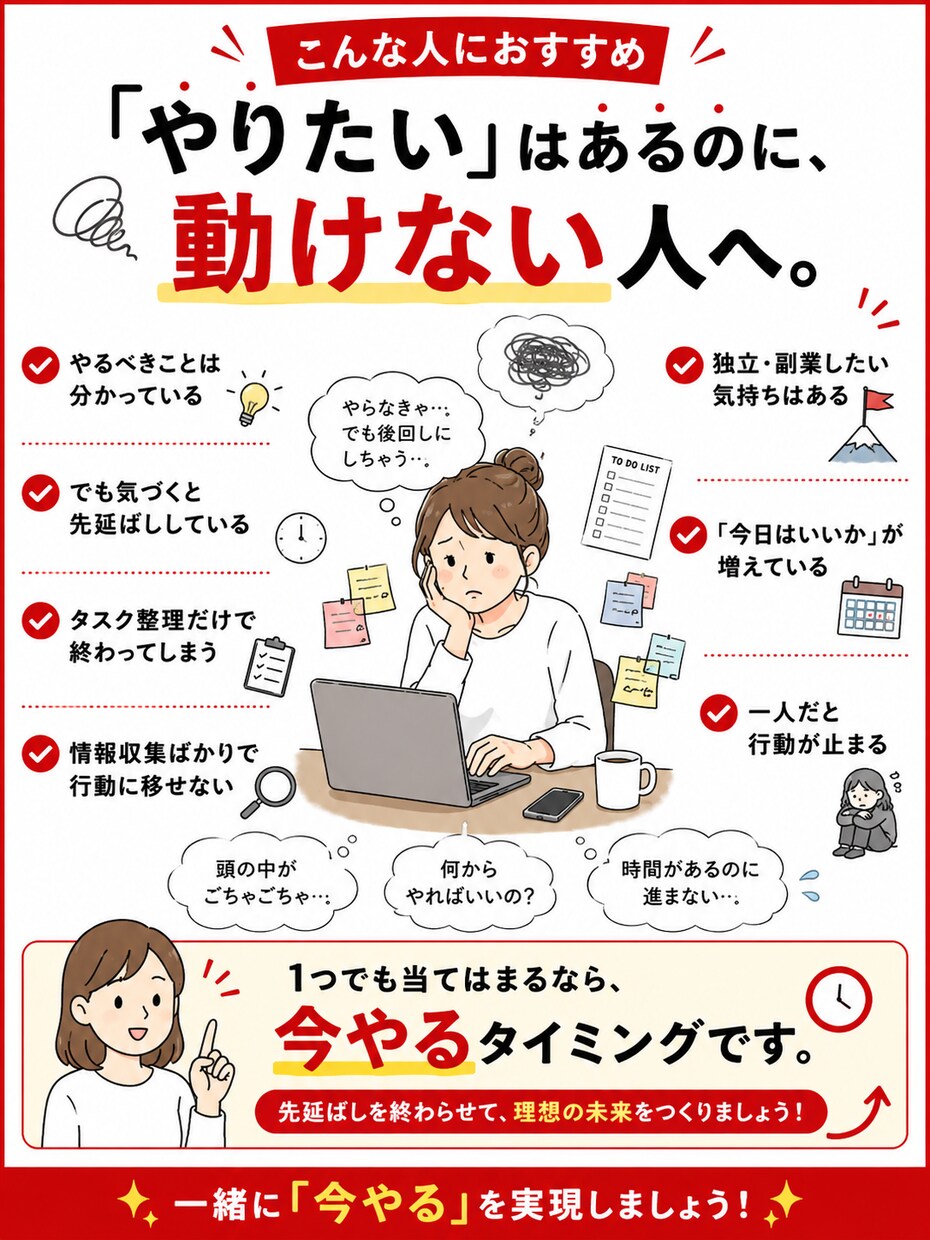 その場で「行動」する！超実践型コーチングします 【やる気は不要。今すぐ行動に変えます】 イメージ3
