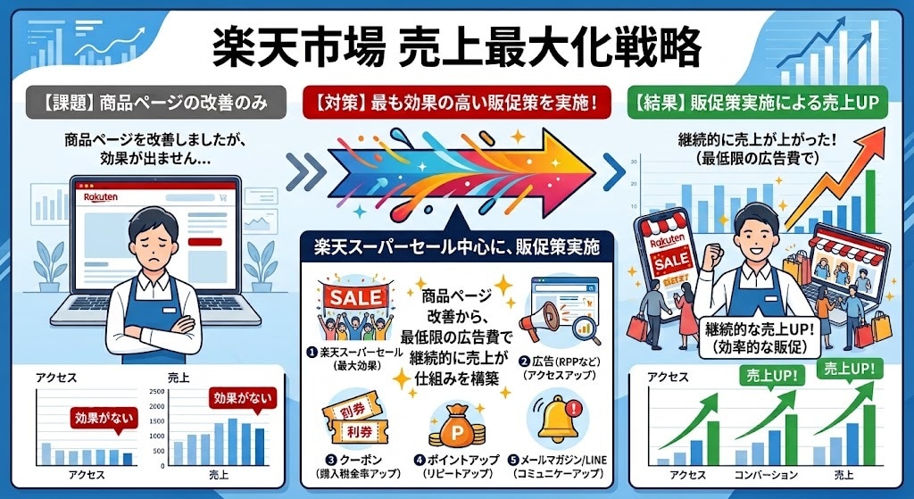 楽天商品ページ改善と販売/広告の方法を伝授します 商品ページの改善だけでは効果なし イメージ3