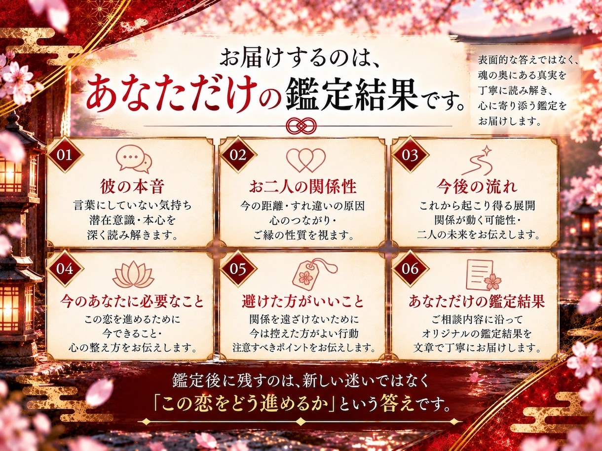 彼の本音・二人の未来を深く霊視します 片思い・曖昧な関係｜恋の迷いに終止符を イメージ8