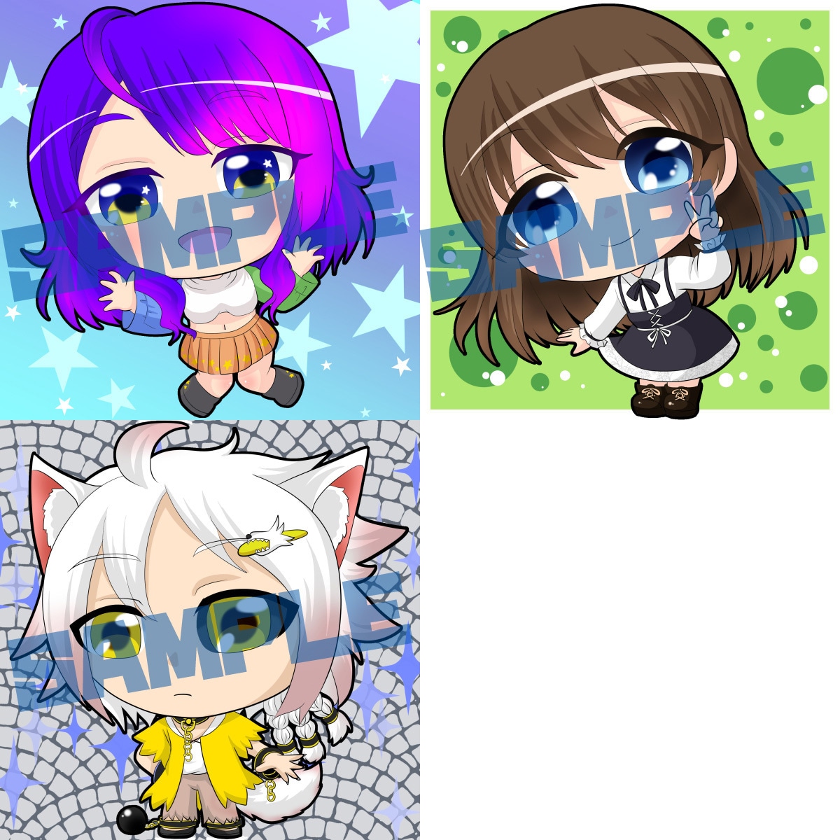 アニメ風のミニキャライラスト描きます アイコン、アバターに！ポップでかわいいミニキャライラスト イメージ7