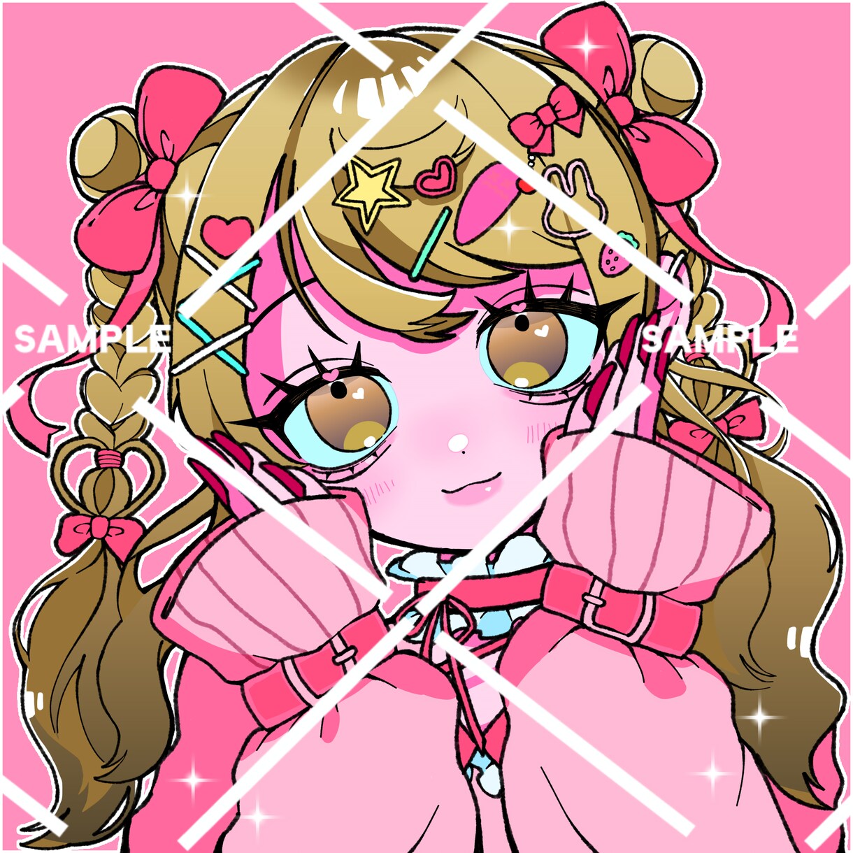 SNS用アイコン描きます パキッとした個性的なイラストで『目につく』アイコン描きます イメージ1