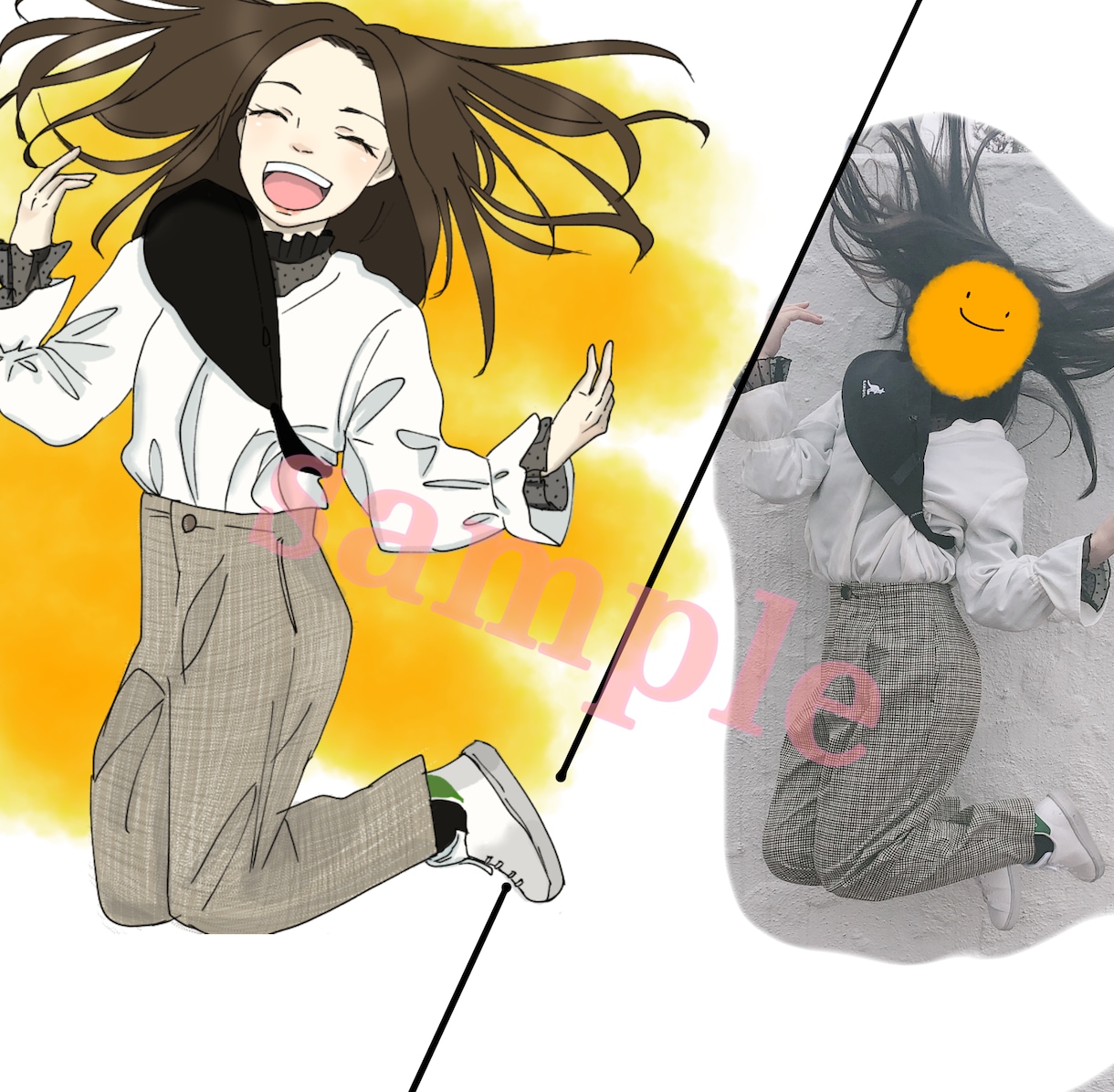 全身や小物など含めて1000円でお描き致します あなたの似顔絵がアニメ風になります！！ イメージ2