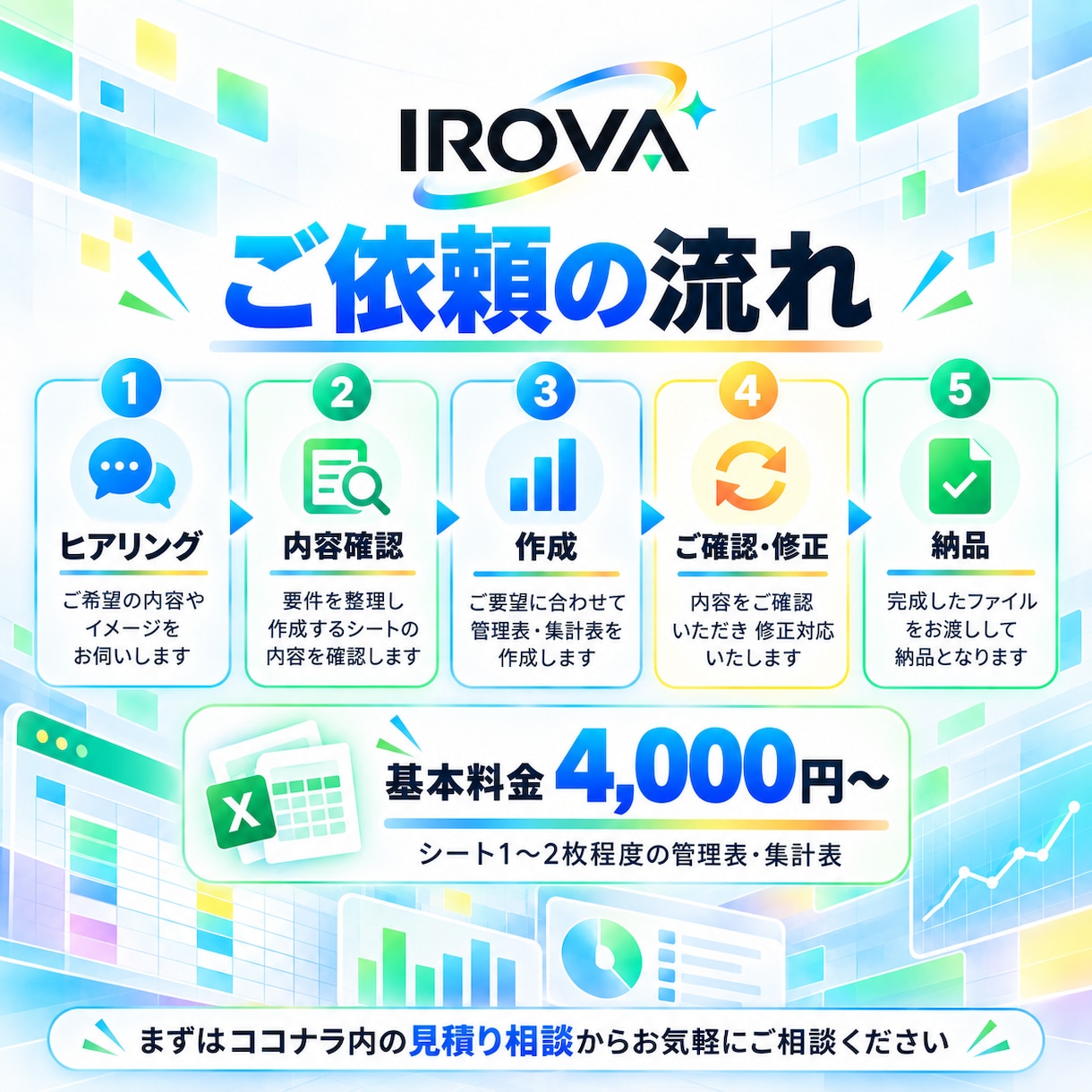 Excel・スプレッドシートを作成・改善します 見やすく使いやすい管理表・集計表をオーダーメイド イメージ5