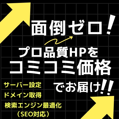 面倒ゼロ！プロ品質HPをコミコミでお届けします 全部セットでこの価格！超お得なHP制作！ イメージ1