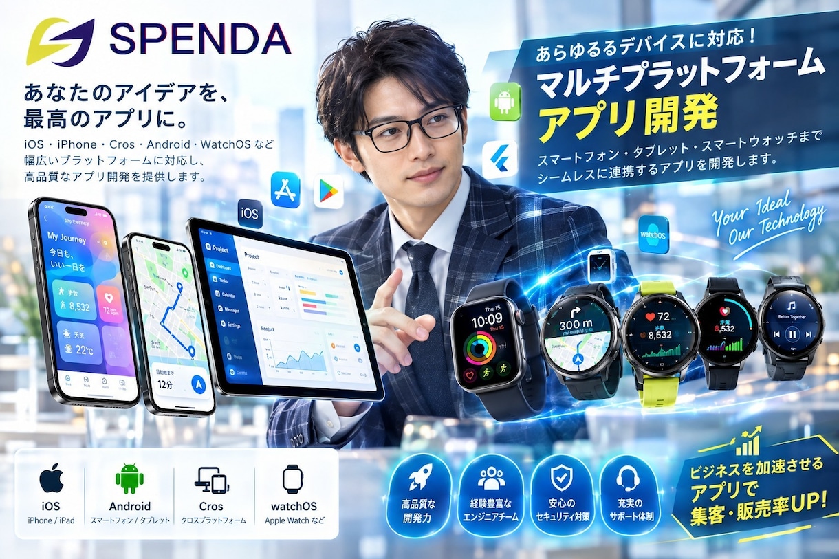 iPhone・Androidアプリを開発します スマホからタブレット・スマートウォッチまで対応 イメージ1