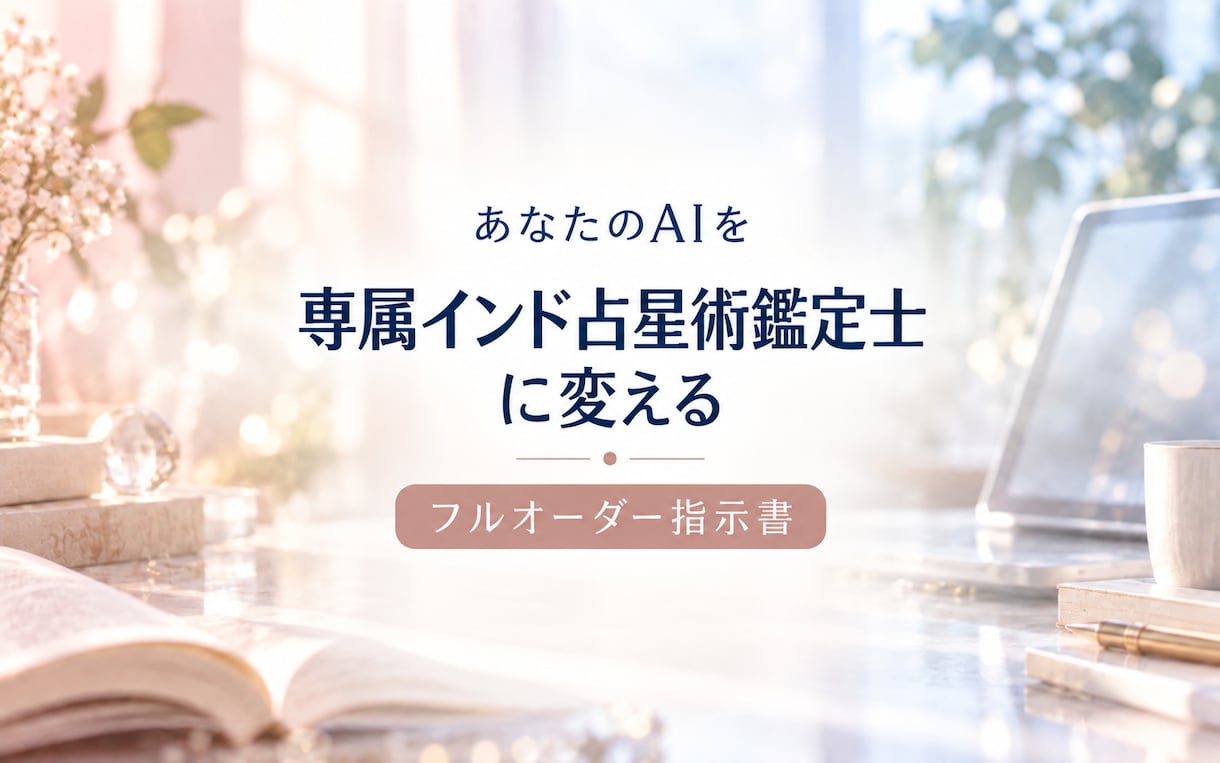あなたのAIを専属インド占星術鑑定士に変えます AIが鑑定をサポートできるフルオーダー指示書を作成します イメージ1