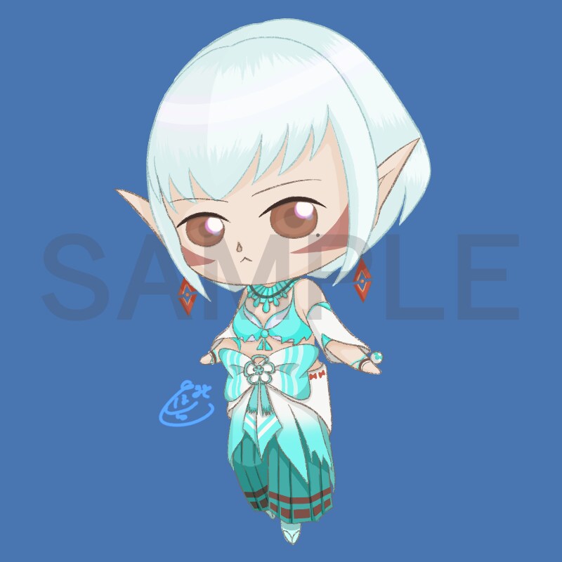 ミニキャラ(SD)アイコン【全身】描きます 「全身」構図のミニキャラアイコンを.☆.｡.:*・° イメージ1