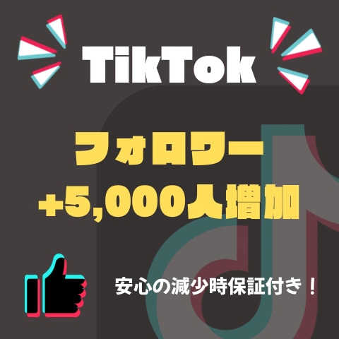 TikTok フォロワー+5,000人増やします ティックトック+5,000人~ 保証あり！ イメージ1