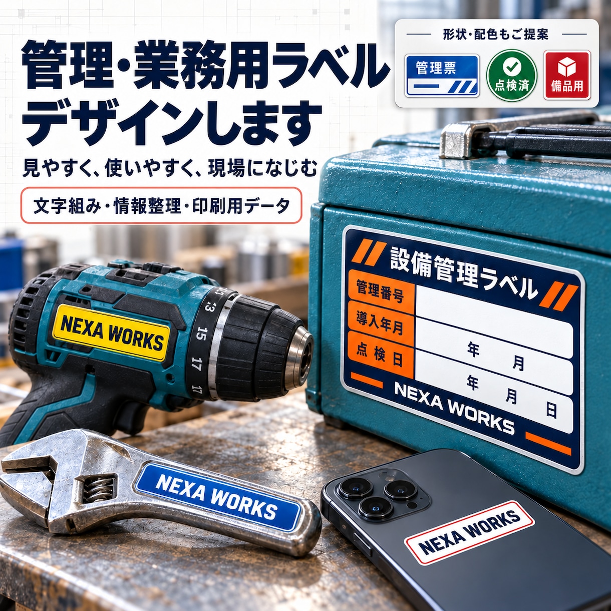 シール・ラベルの文字レイアウトします 備品、名入れ、商品ラベルの文字入れに イメージ1