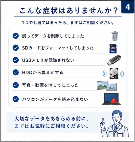 SDカード・USBメモリ各種メディアを復旧します ​​「復旧できなければ全額返金」オプション無料サービス実施中 イメージ4