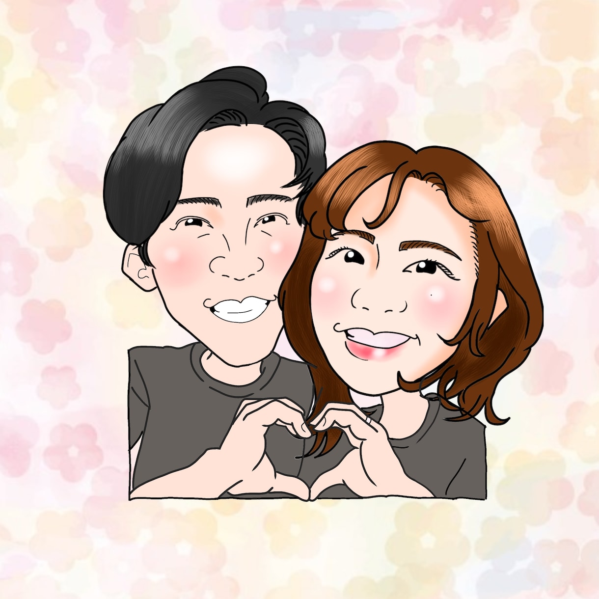 彼氏彼女へのプレゼントに似顔絵作成します 二人の素敵な瞬間を切り取りませんか？ イメージ1