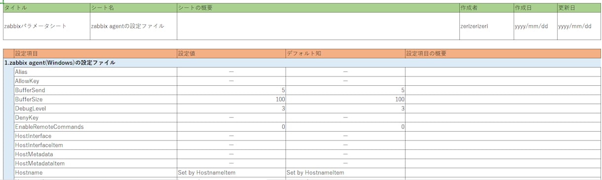 zabbixのパラメータシートを販売します 現役エンジニアが作成したパラメータシート イメージ8