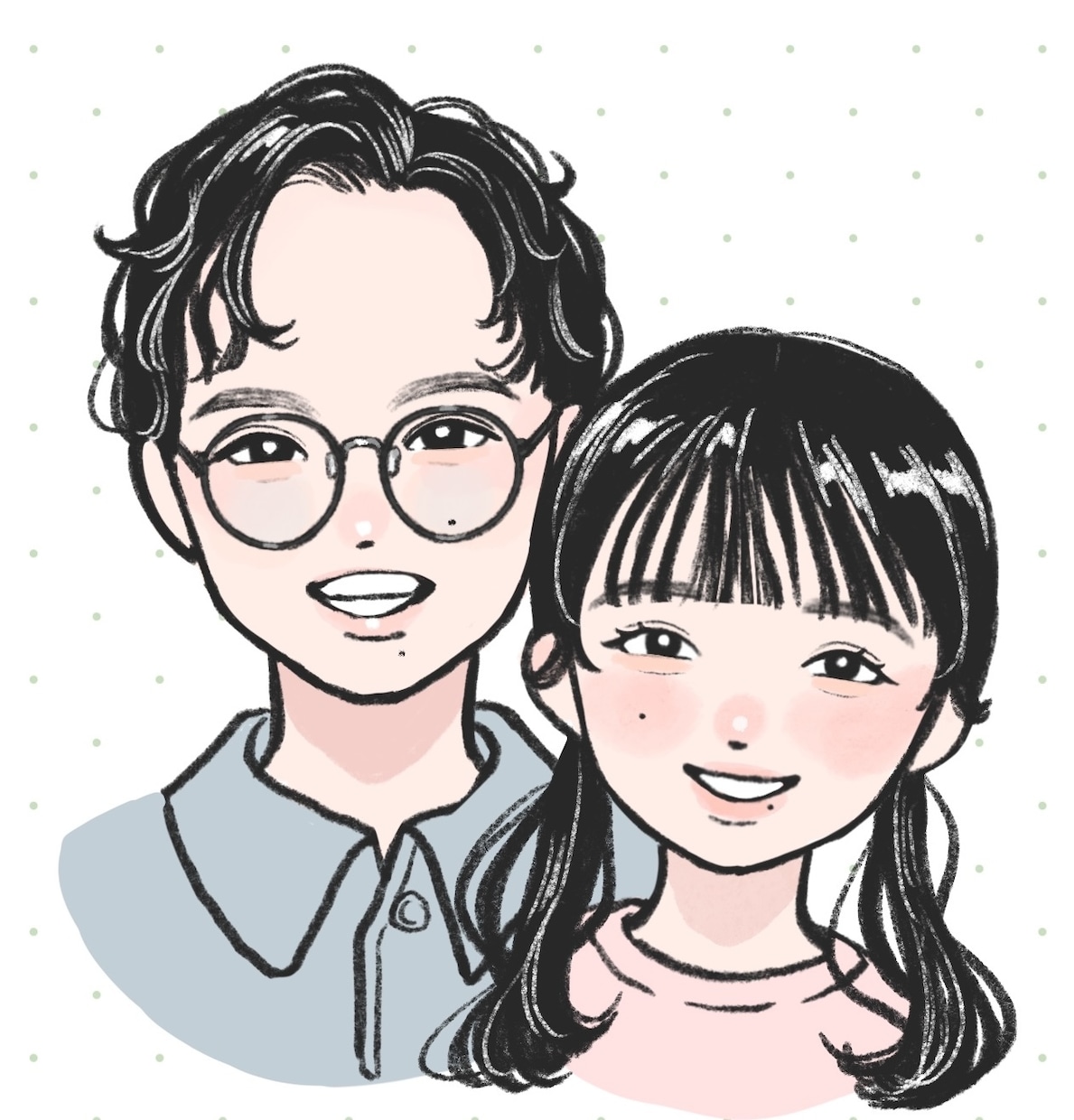 温かみのある優しい似顔絵を制作します あなたの思い出をイラストに残します イメージ2