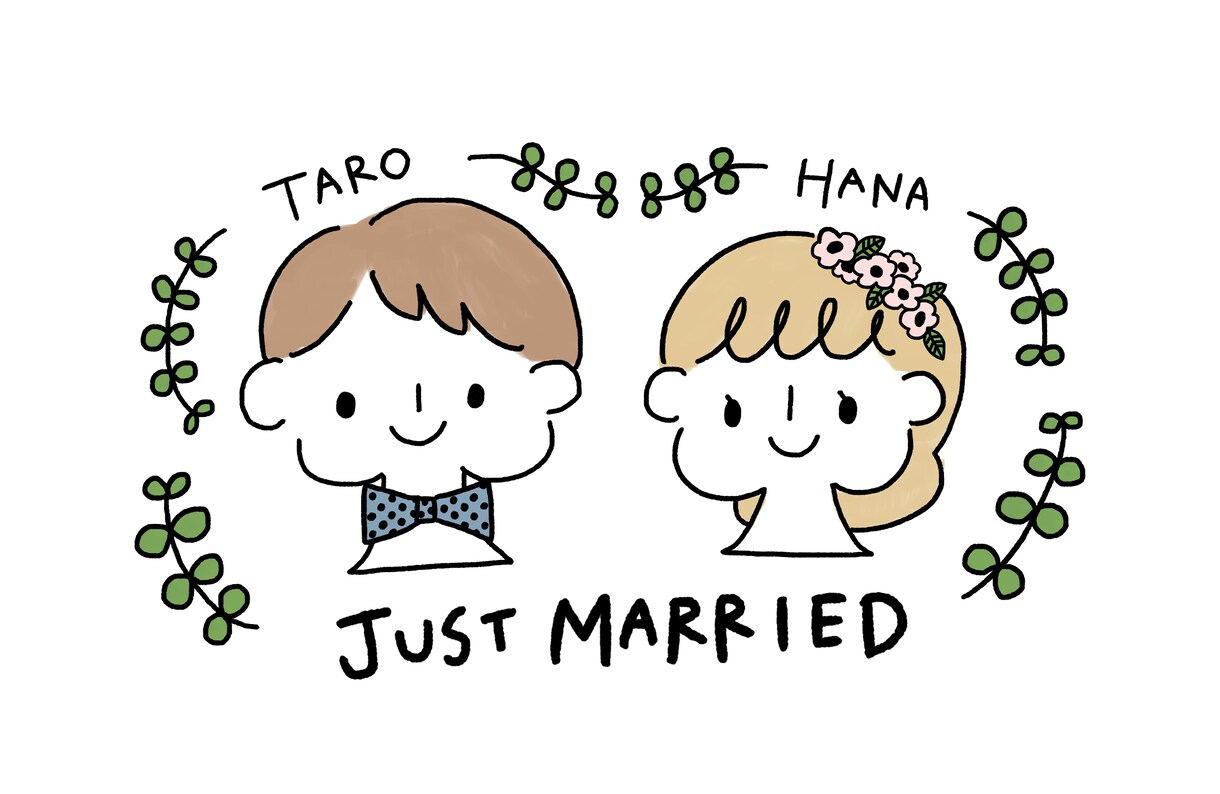 結婚式ツール用イラスト制作します ウエルカムボードなど！2人の大切な日を可愛いイラストで演出！ イメージ1