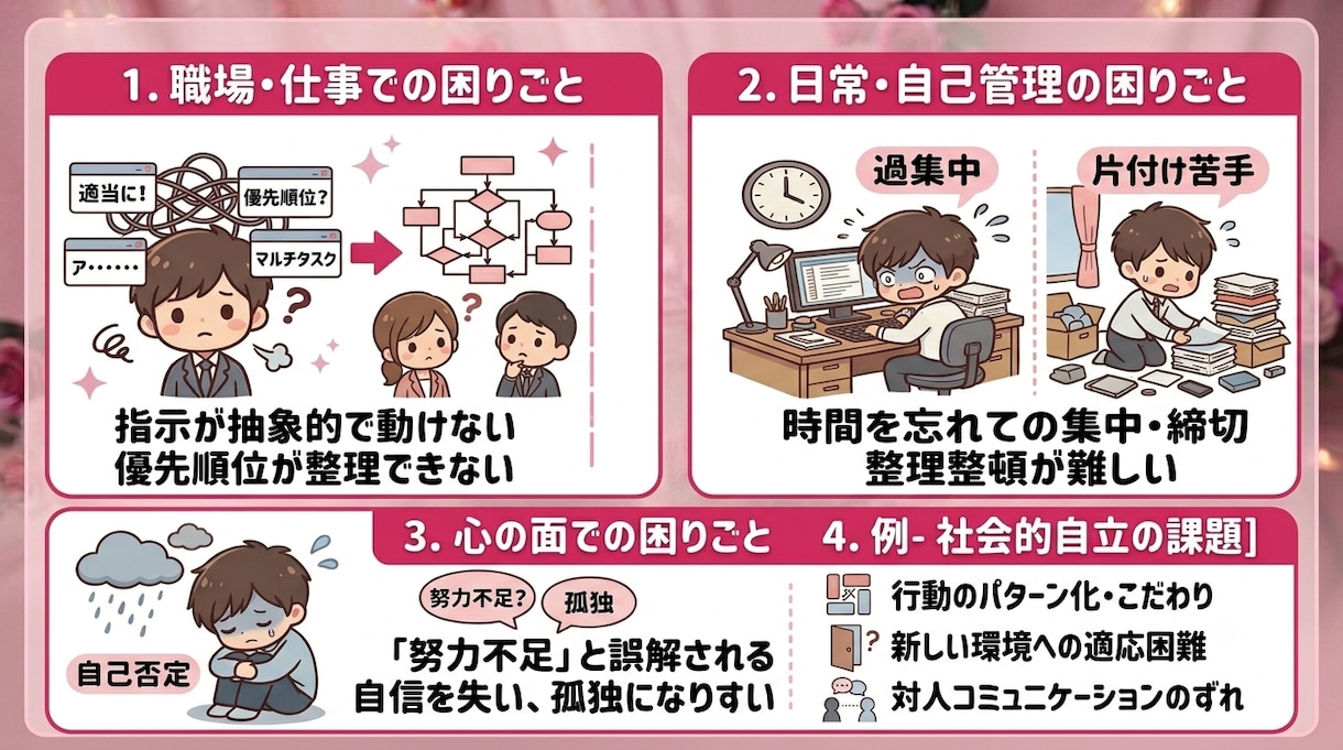 男性限定｜発達障害・グレーゾーンの悩み整理します 仕事・人間関係の困りごとを短文で即レス対応 イメージ2