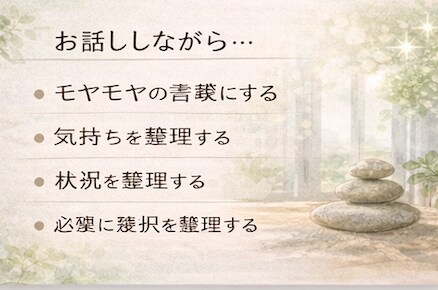 働く女性のモヤモヤ、仕事の悩みを丁寧に聴きます ✨感情と考え方を整理し本質から悩みを解決へ導きます✨ イメージ5