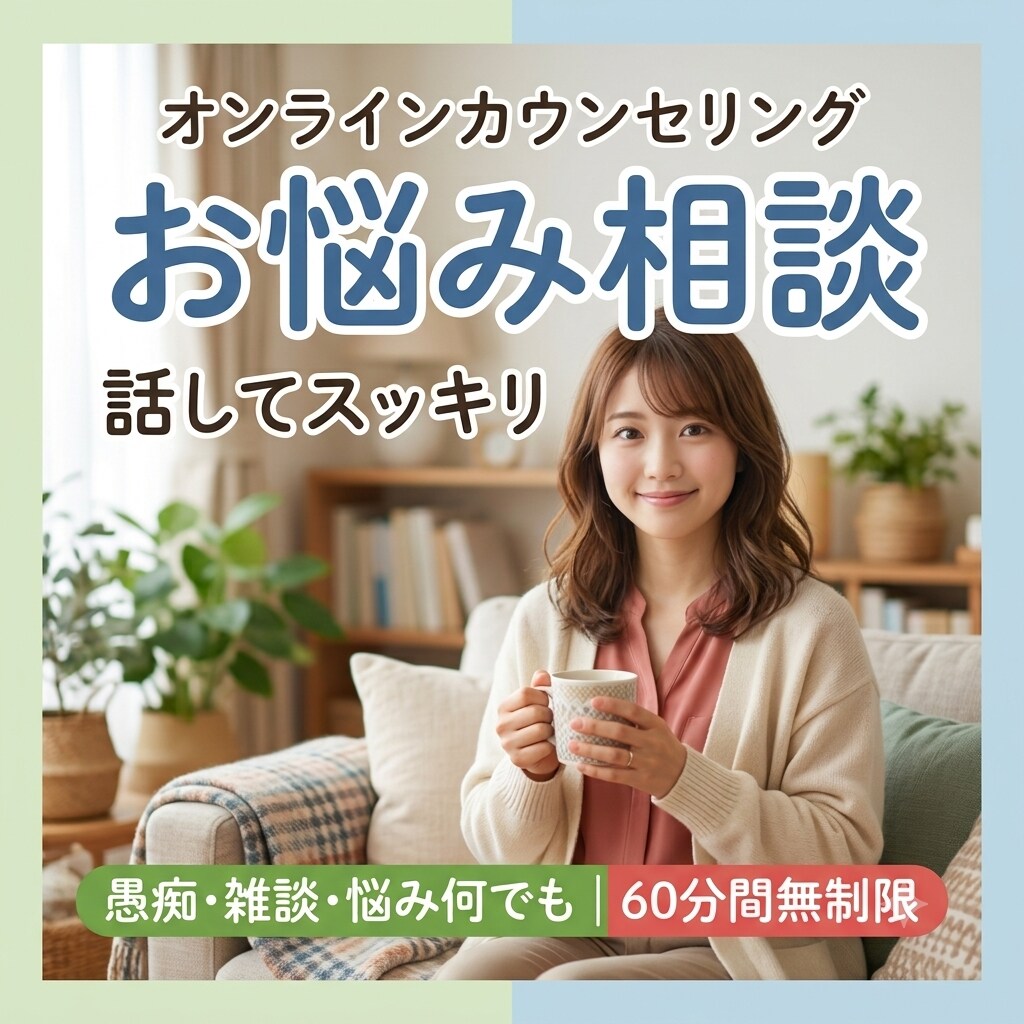 60分文字打ち放題！愚痴や雑談お悩み何でも聞きます 誰かに話したい・ただ聴いてほしい夜に。否定せず寄り添います イメージ1