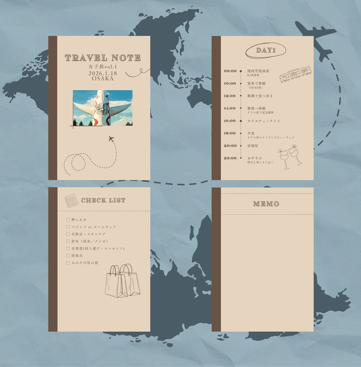 旅のしおりをオリジナルデザインで作成します 思い出に残る旅行をサポートさせていただきます。 イメージ3