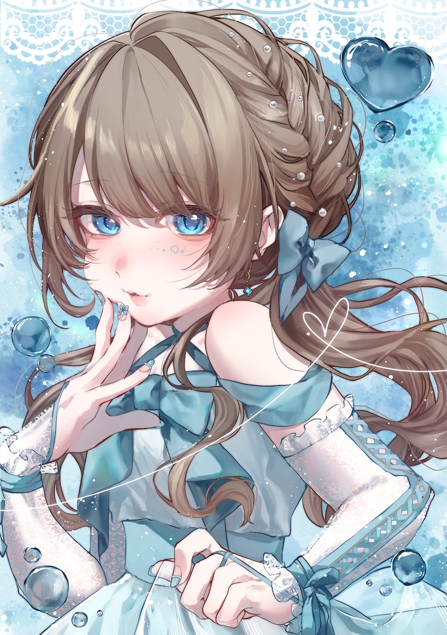 アイコン、立ち絵、1枚絵等作成します キラキラで透明感のあるイラストに仕上げます イメージ1