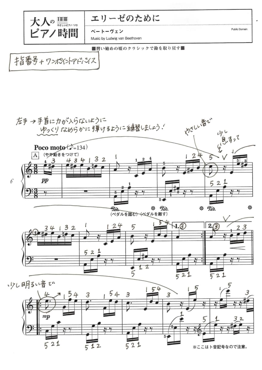なるべく早く指番号や音名を書きます 〜音大出身の現役講師が効率よく上達する楽譜にします〜 イメージ3