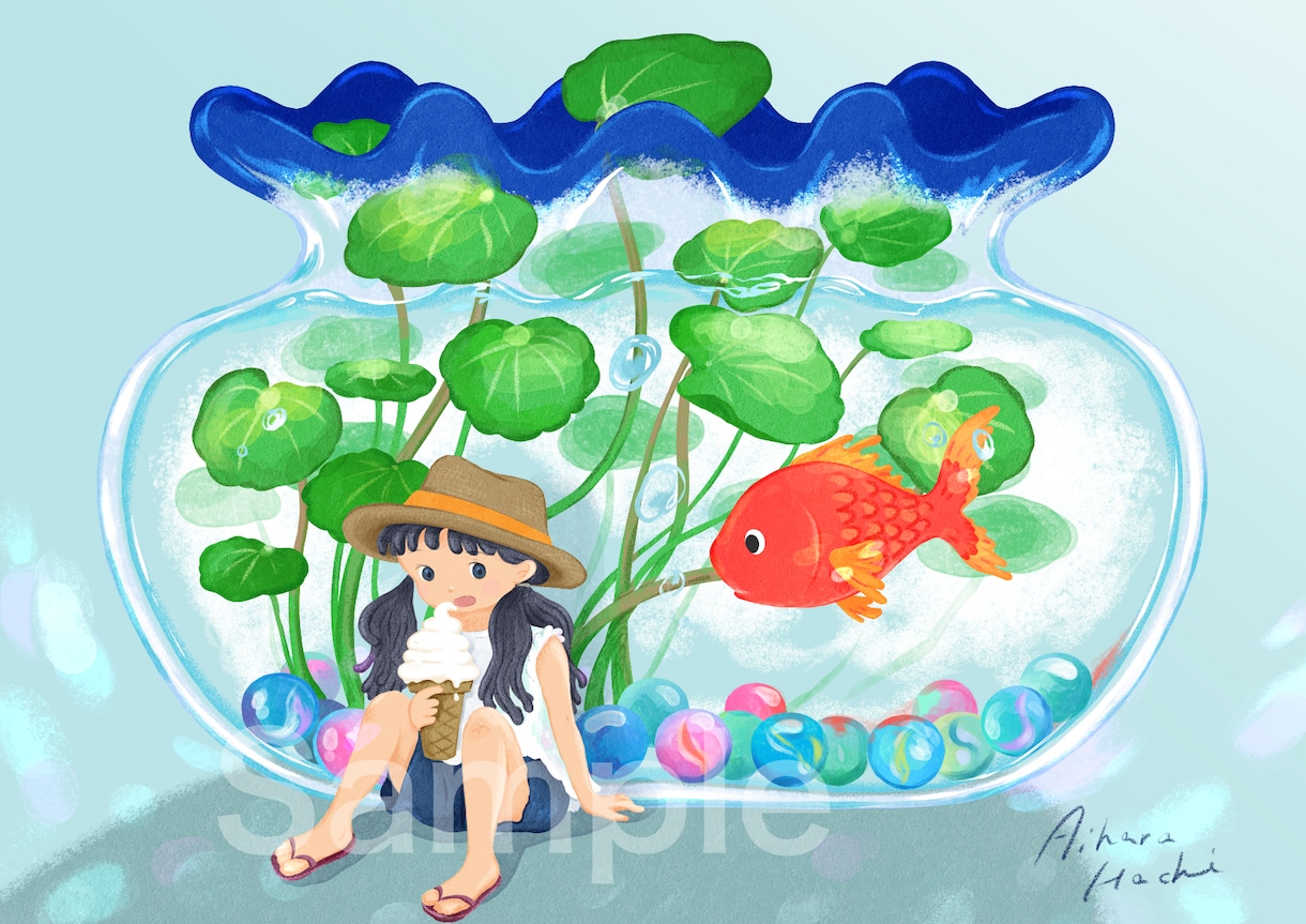 物語感有り！絵本風手描きタッチのイラスト描きます 商用利用ok／出版物の挿絵にも。 イメージ6