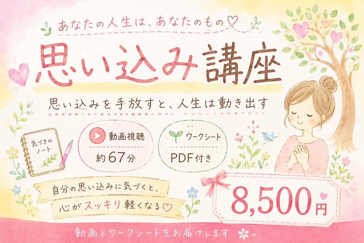 思い込みに気づき人生を変える講座します 人生を変える鍵は、思い込みに気づくこと。 イメージ1