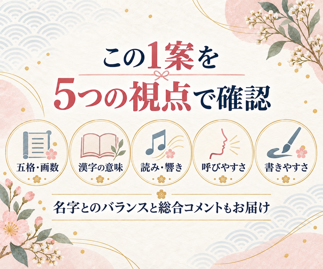 赤ちゃんのお名前候補1案を姓名判断します 画数・意味・響き・日常の使いやすさまで丁寧に確認 イメージ2