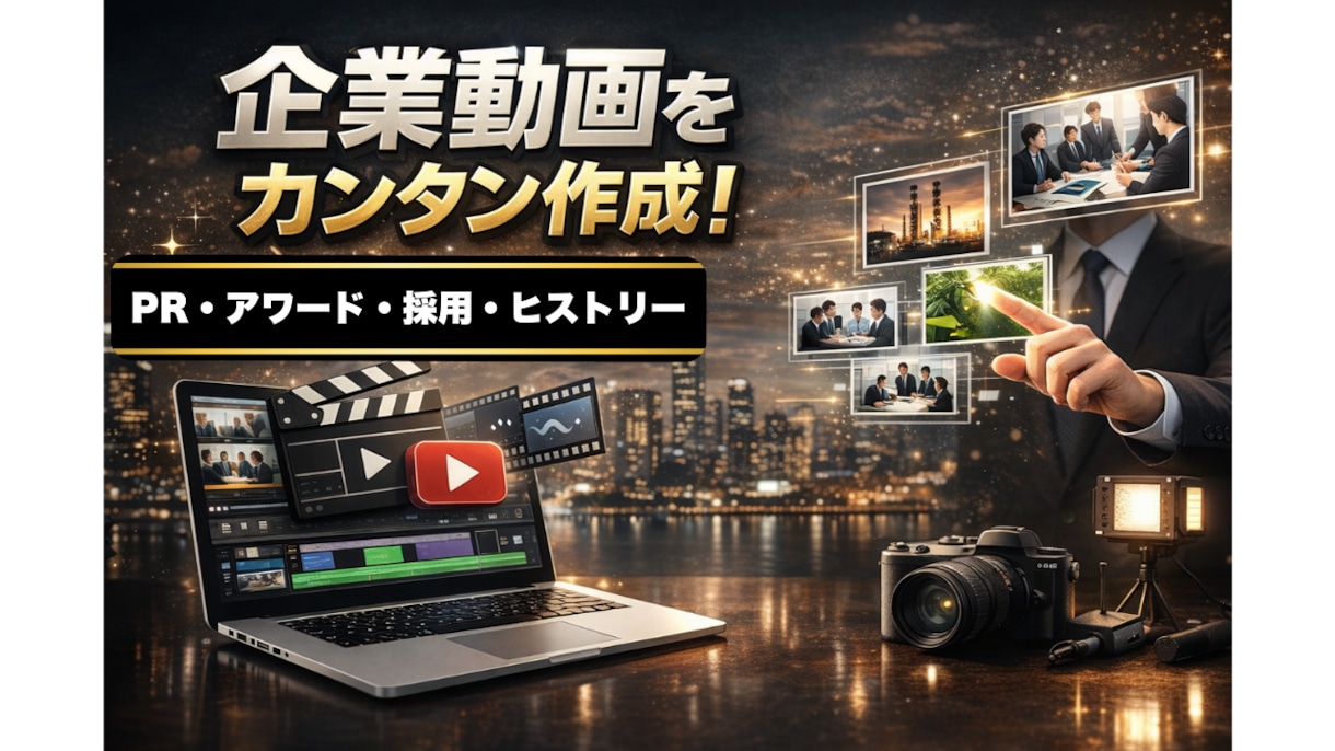 企業動画・広告作ります 周年、PR、広告動画を最新の技術を使いシネマティックに制作！ イメージ1
